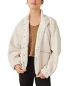 Free People Hit The Slopes Fleece Jacket In Muted Beige