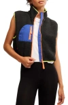 Free People Hit The Slopes Vest In Black Combo In Blue