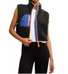 Free People Hit The Slopes Vest In Black Combo In Blue