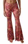 FREE PEOPLE HOLD ME CLOSER BELL BOTTOM PANTS IN FLAME COMBO