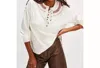 Free People Holly Henry Top In Ivory Combo In White