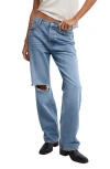 Free People Holly Ripped Cut Bootcut Jeans In Cambridge