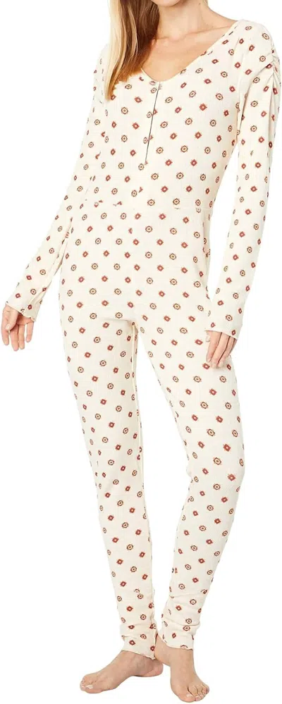 Free People Home Alone Long John Jumpsuit In Warm Combo In Multi