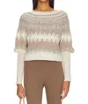 FREE PEOPLE HOME FOR THE HOLIDAYS SWEATER IN CREAM COMBO