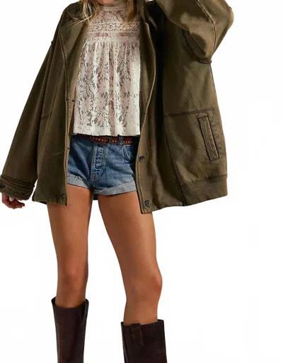 Free People Home Office Cardigan In Officer Brown In Green
