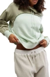 Free People Homestretch Colorblock Tie Neck Sweatshirt In Sage Stone Combo