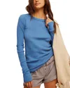 Free People Mixed Stitch Top In Copenhagen Blue