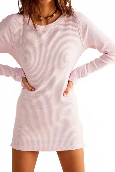 Free People Honey Crewneck Dress In Pale Pink