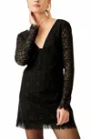 Free People Honey Honey Mini Dress In Black In Black