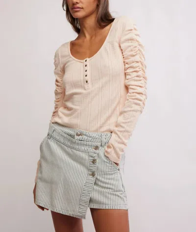 Free People Hope Henley Top In Strawberry Float