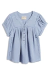 Free People Horizons Double Cloth Top In Blue Heron