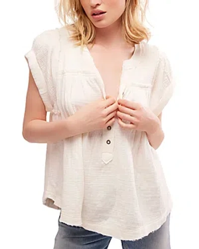 FREE PEOPLE HORIZONS DOUBLE CLOTH TOP