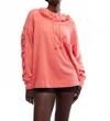 Free People Hot Shot Hooded Layer Coddy In Hibiscus In Pink