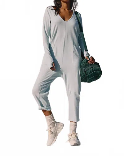 Free People Hot Shot Long Sleeve Onesie In Arctic Snow In Gray