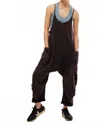 Free People Hot Shot Onesie In Washed Black In Black