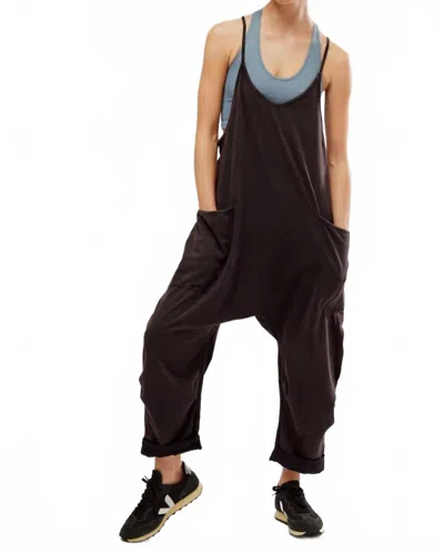 Free People Hot Shot Onesie In Washed Black