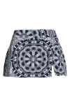 Free People Hot Shot Print Skort In Blue