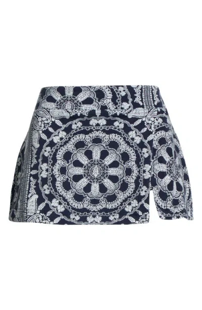 Free People Hot Shot Print Skort In Blue