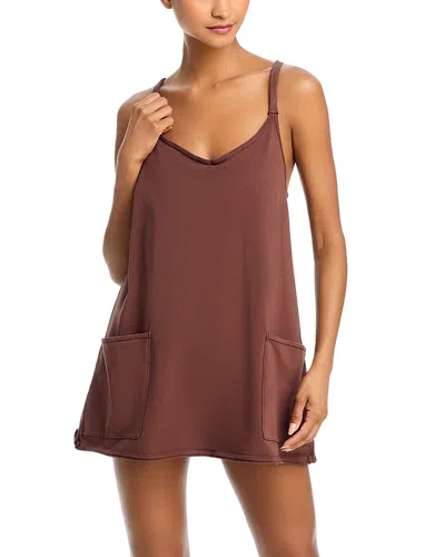 Free People Hot Shot Romper Mini Dress In Argan Oil