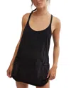 Free People Hot Shot Romper Mini Dress In Black
