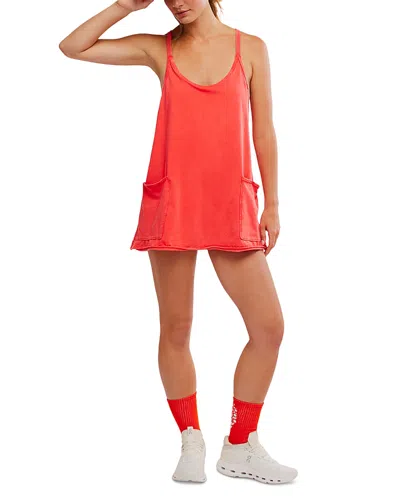 Free People Hot Shot Romper Mini Dress In Red
