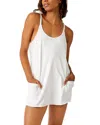 Free People Hot Shot Romper Mini Dress In White