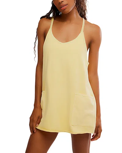 Free People Hot Shot Romper Mini Dress In Yellow