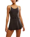 Free People Hot Shot Sleeveless Pull-on Skortsie In Black