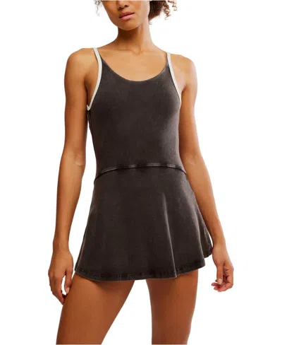Free People Hot Shot Sleeveless Pull-on Skortsie In Black