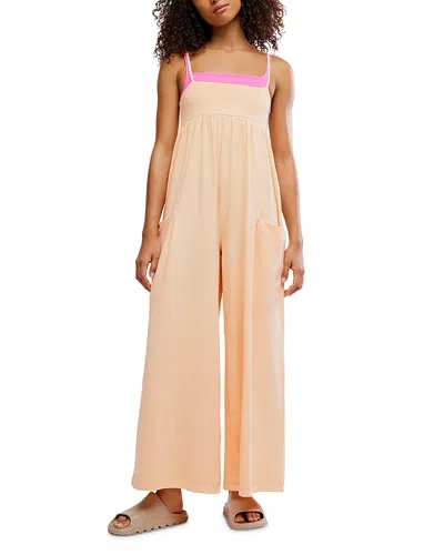 Free People Hot Shot Strappy Onesie Jumpsuit In Brown
