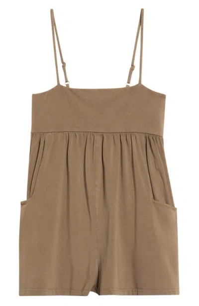 Free People Hot Shot Strappy Romper In Brown