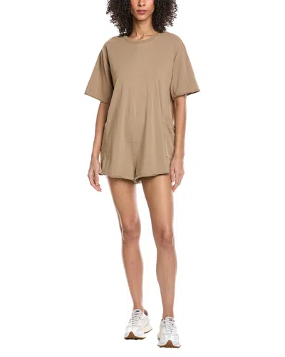 Free People Hot Shot T-shirt Romper In Brown