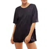 Free People Hot Shot Tee Romper In Black