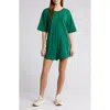 Free People Hot Shot Tee Romper In Heritage Green