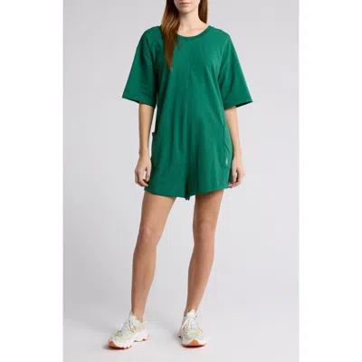 Free People Hot Shot Tee Romper In Heritage Green