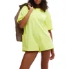 Free People Hot Shot Tee Romper In Sour Citrus