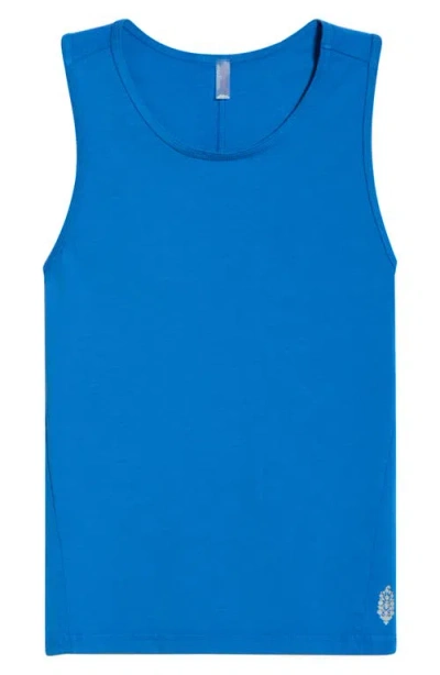 Free People Hot Shot Twist Back Tank In Blue