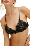 Free People Hotel Chantelle Triangle Bralette In Black