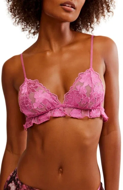 Free People Hotel Chantelle Triangle Bralette In Dawn Pink