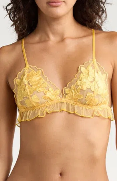 Free People Hotel Chantelle Triangle Bralette In Gold