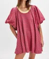 Free People Hudson Scoop Neck Pullover In Red Combo In Multi