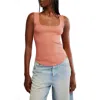 Free People Hummingbird Stretch Cotton Top In Cedarwood