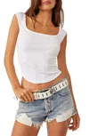 Free People Hummingbird Stretch Cotton Top In Multi