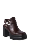 Free People Hybrid Harness Platform Bootie In Espresso Leather