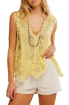 Free People Ibiza Embellished Top In Yellow