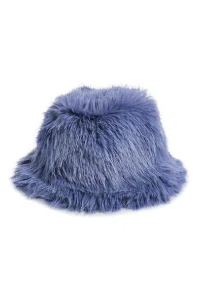 Free People Ice Queen Faux Fur Bucket Hat In Blue