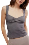 Free People Iconic Crossover Tank In Volcanic Glass