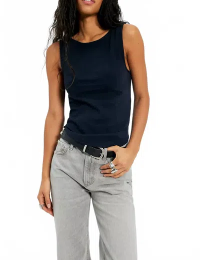 Free People Iconic Tank In Black In Blue