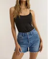 Free People Free Throw Ribbed Bodysuit In Black In Black