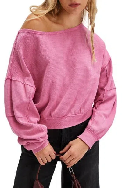 FREE PEOPLE FREE PEOPLE IFE OVERSIZE THERMAL SWEATSHIRT